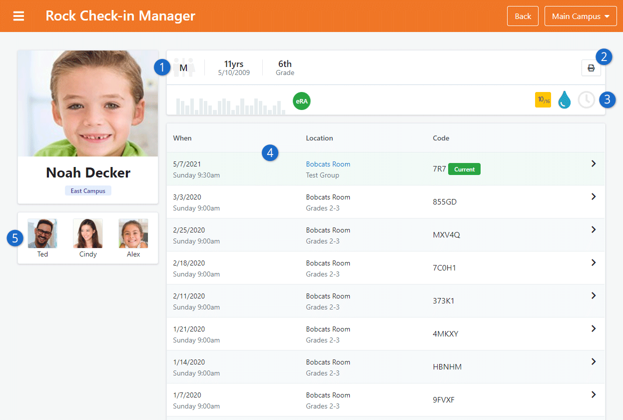 Check-in Manager Person Profile