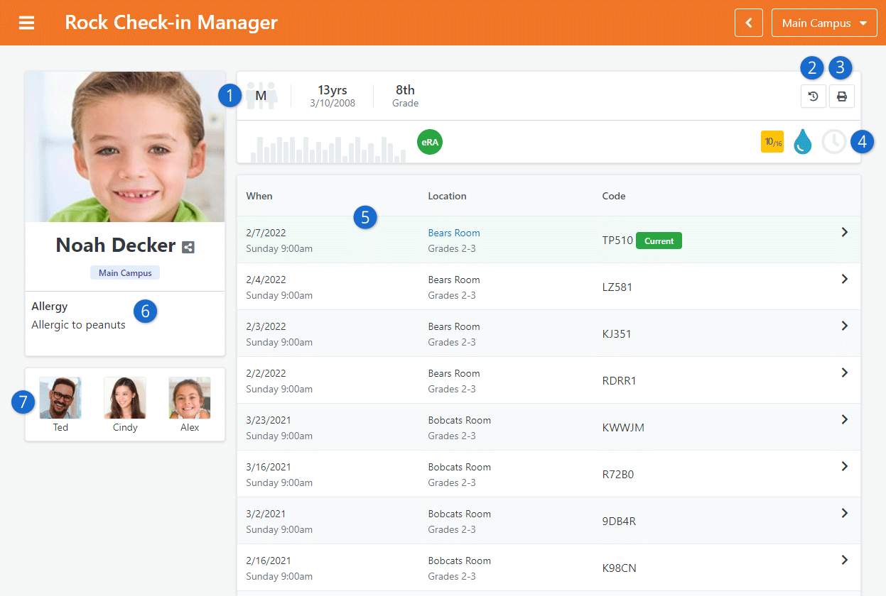 Check-in Manager Person Profile