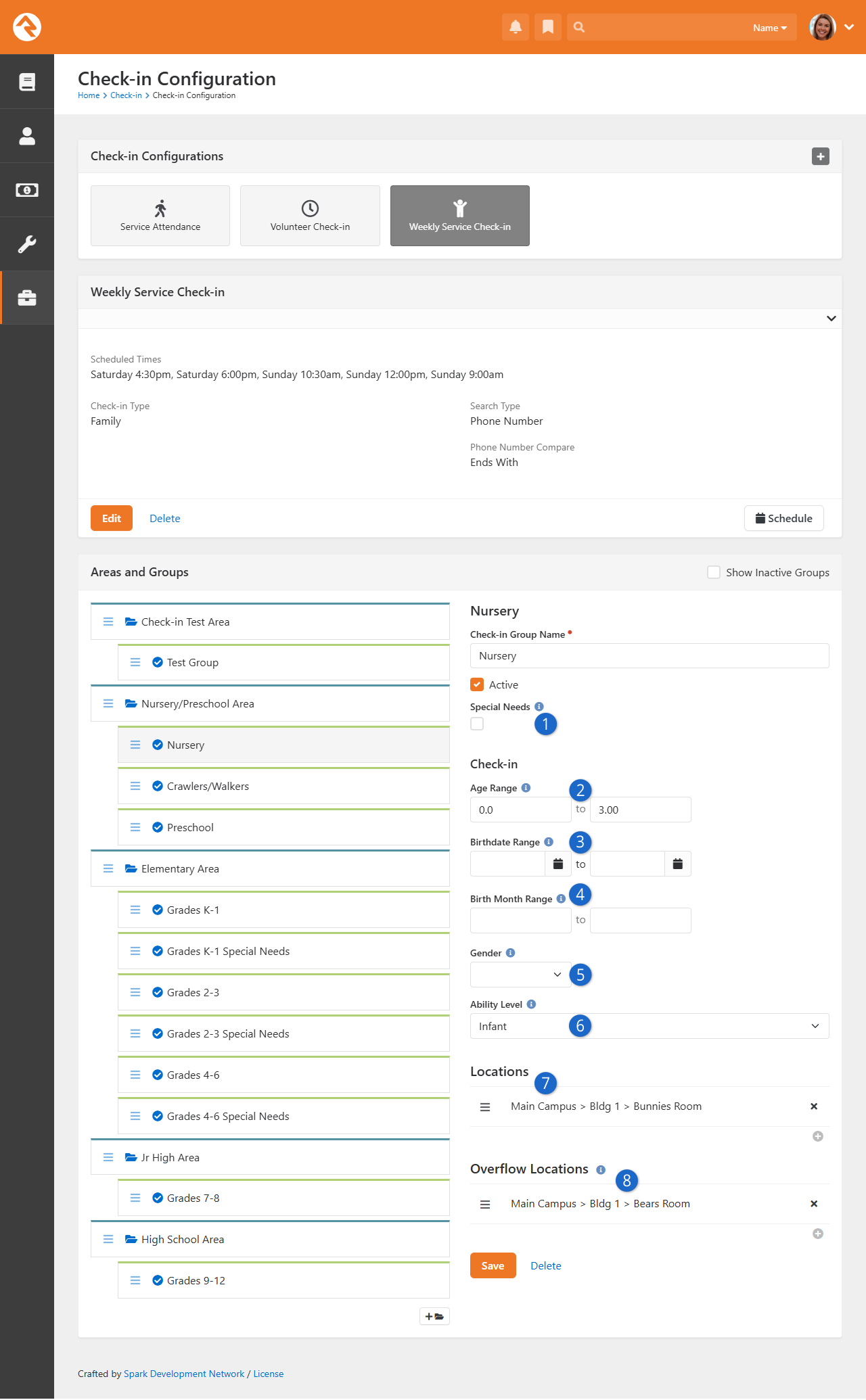 Check-in Configuration (Group)