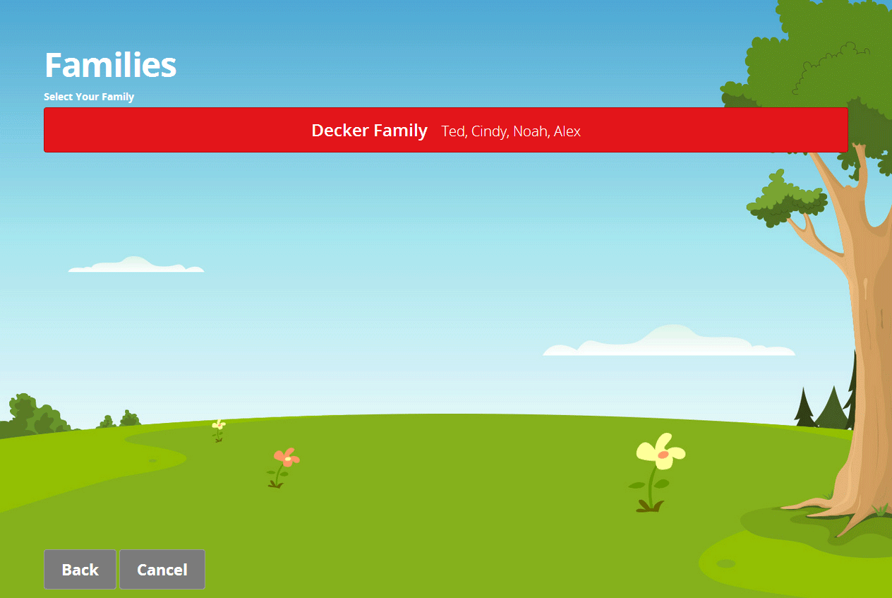Family Results Screen
