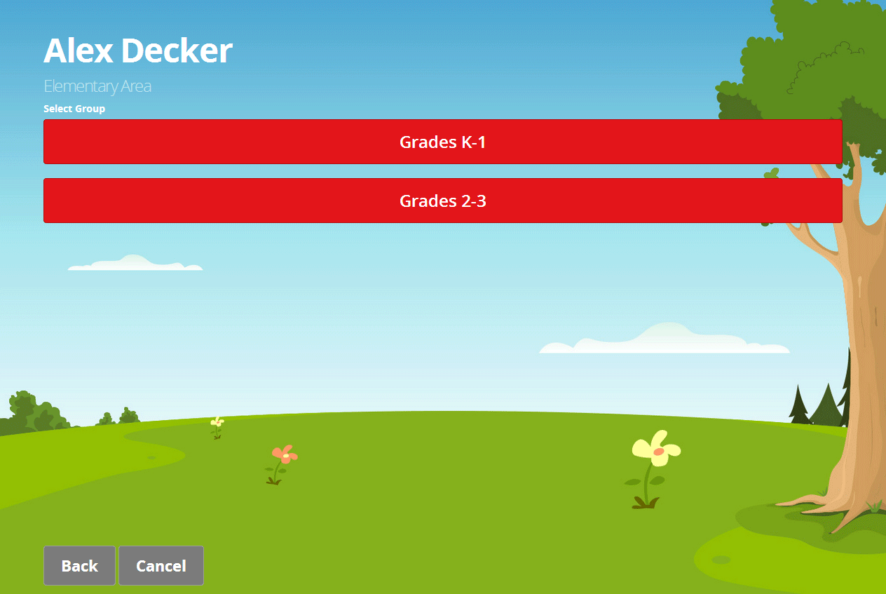 Group Selection Screen