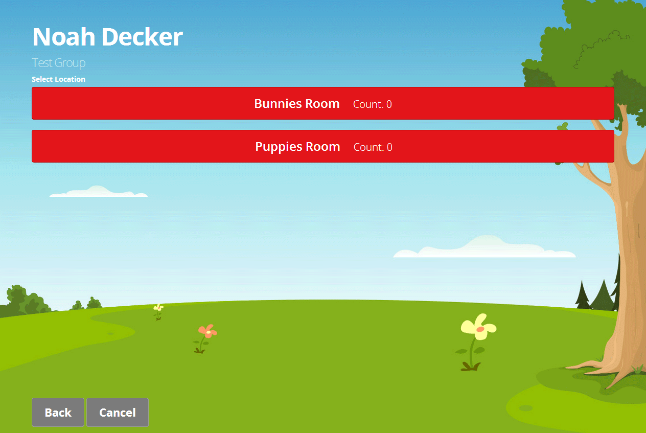 Location Selection Screen