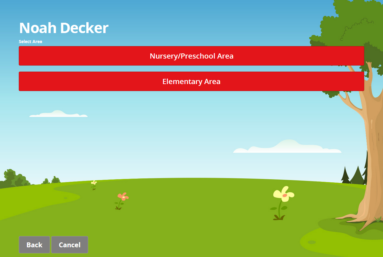Area Selection Screen