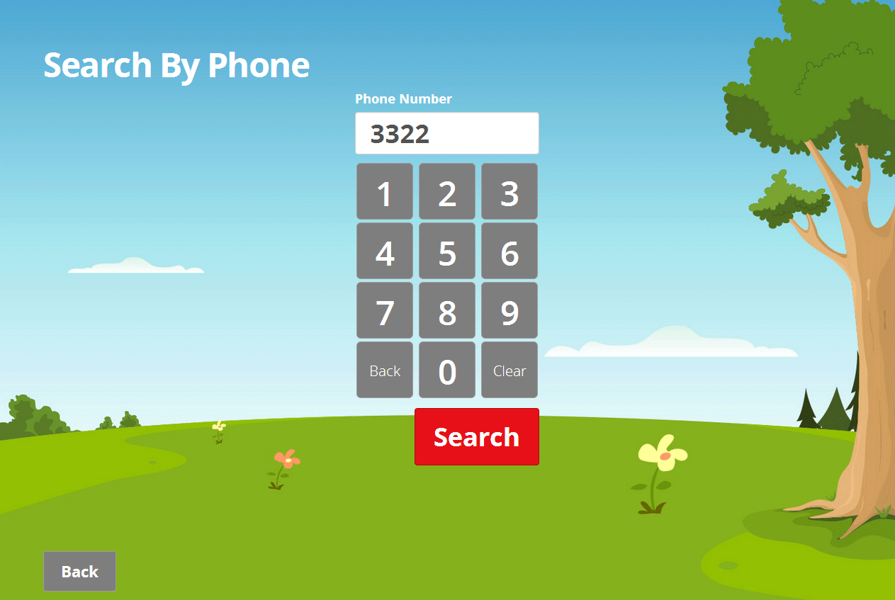 Phone Number Entry Screen