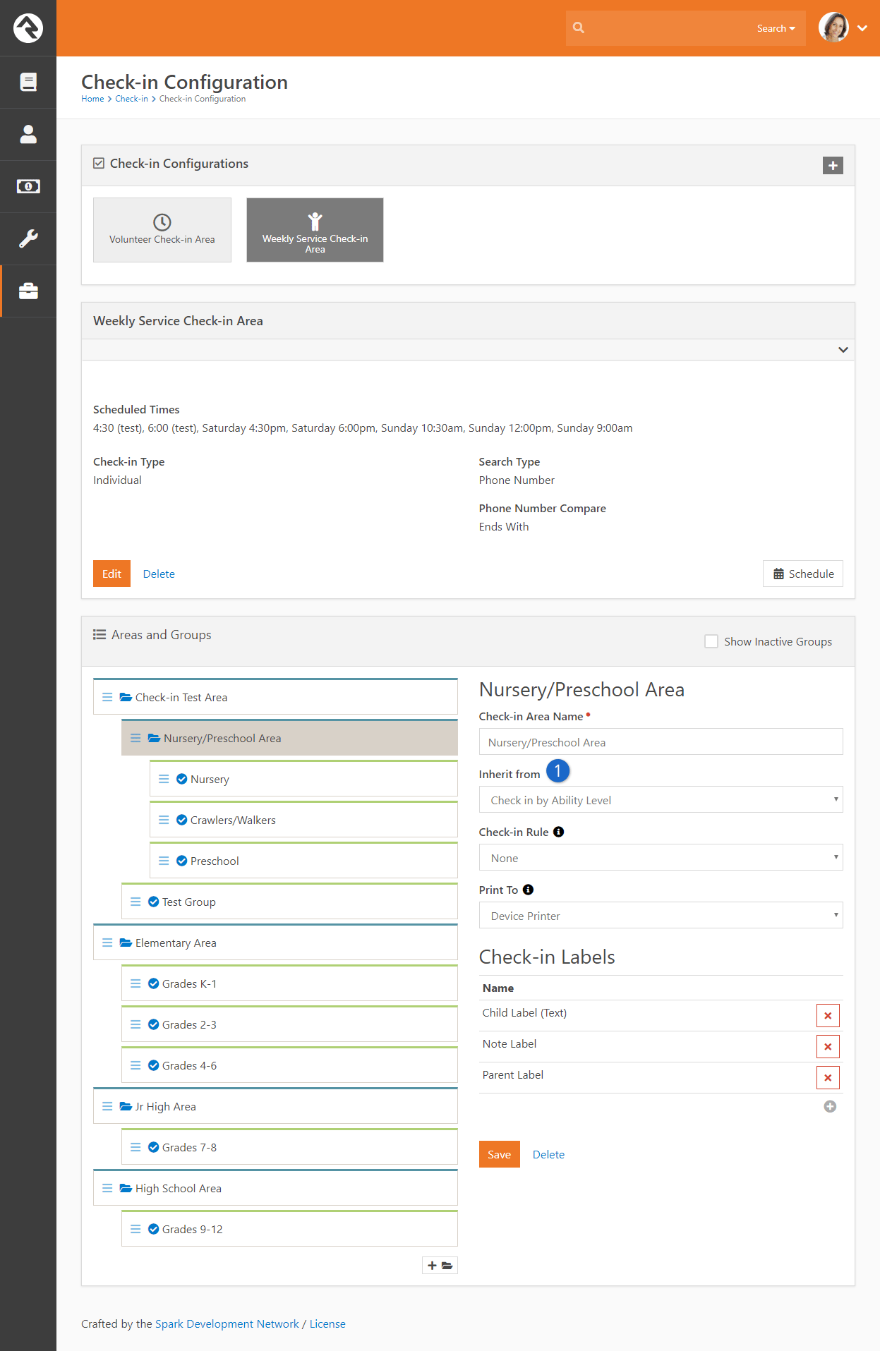 Ability Level Area Configuration