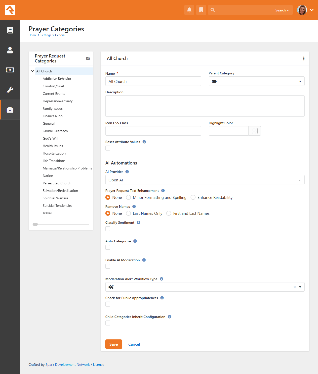 Configuring AI Automation for Prayer Categories