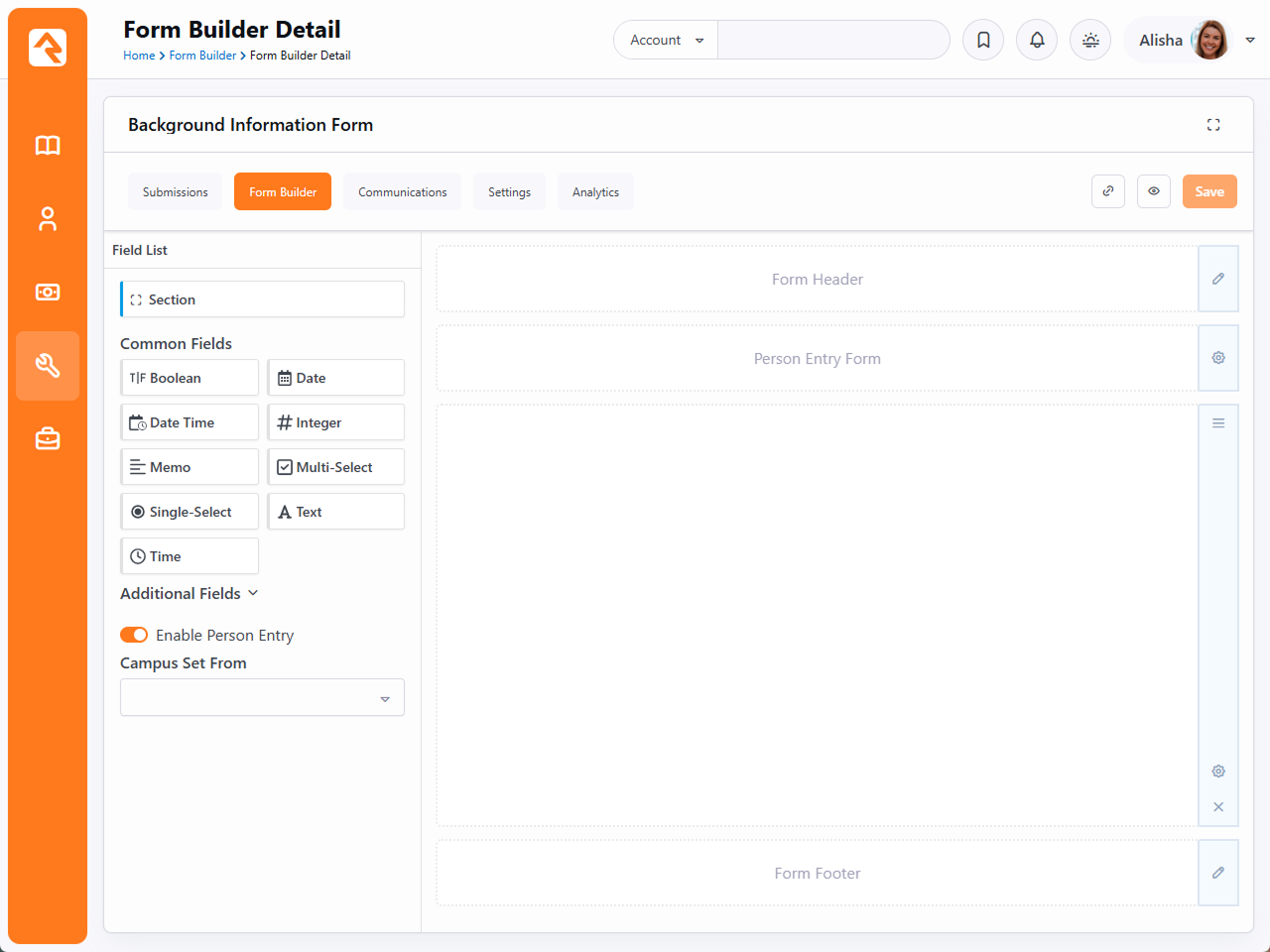 Form Builder Page