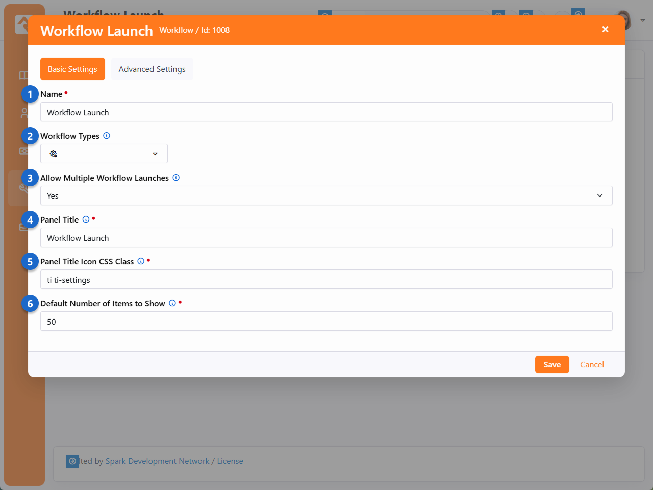 Launch From Grid - Block Settings