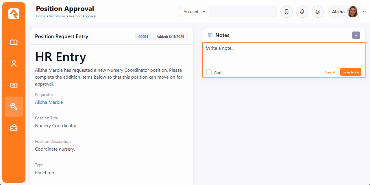 Adding Notes From Entry Forms