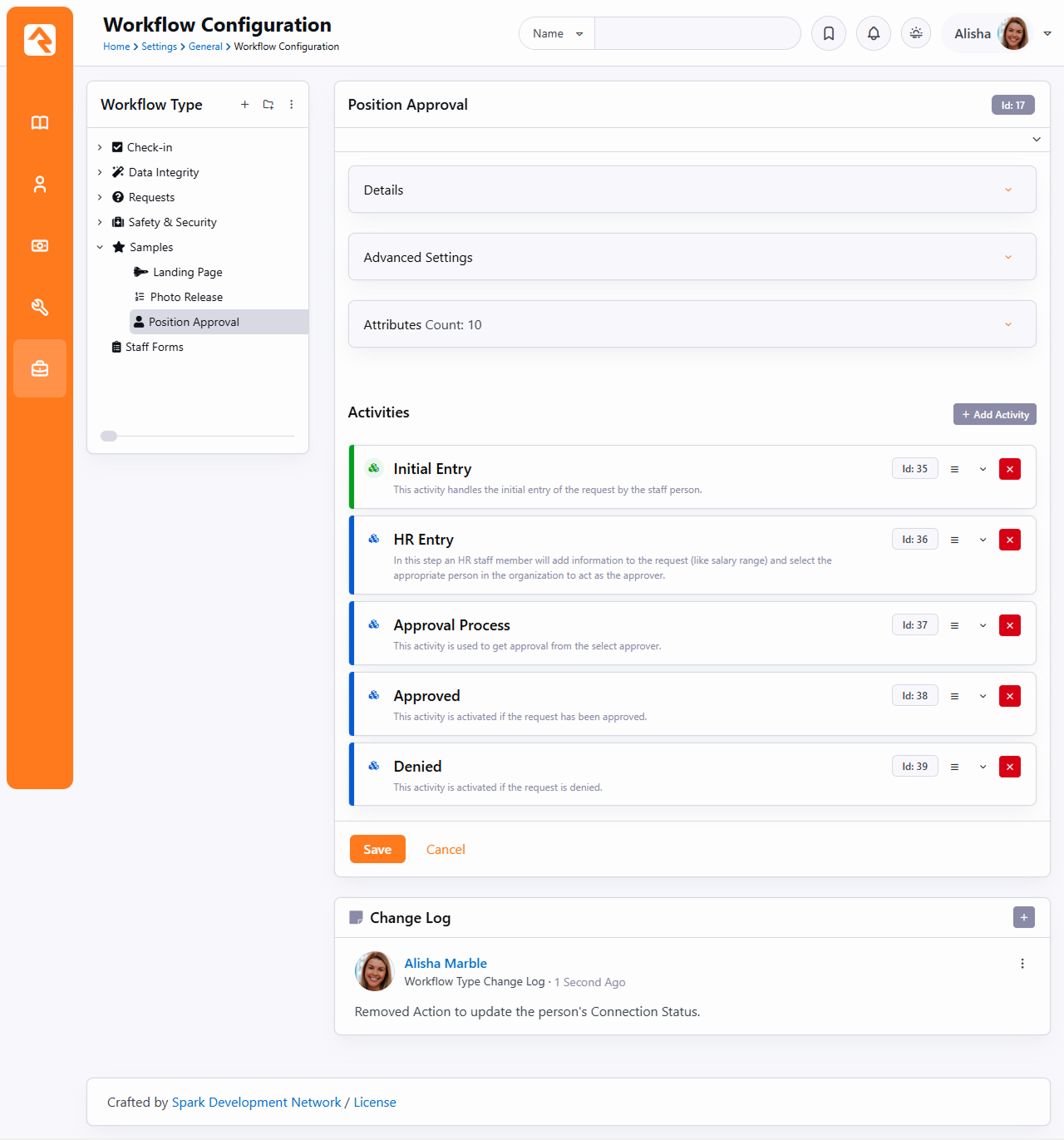 Workflow Type Activities