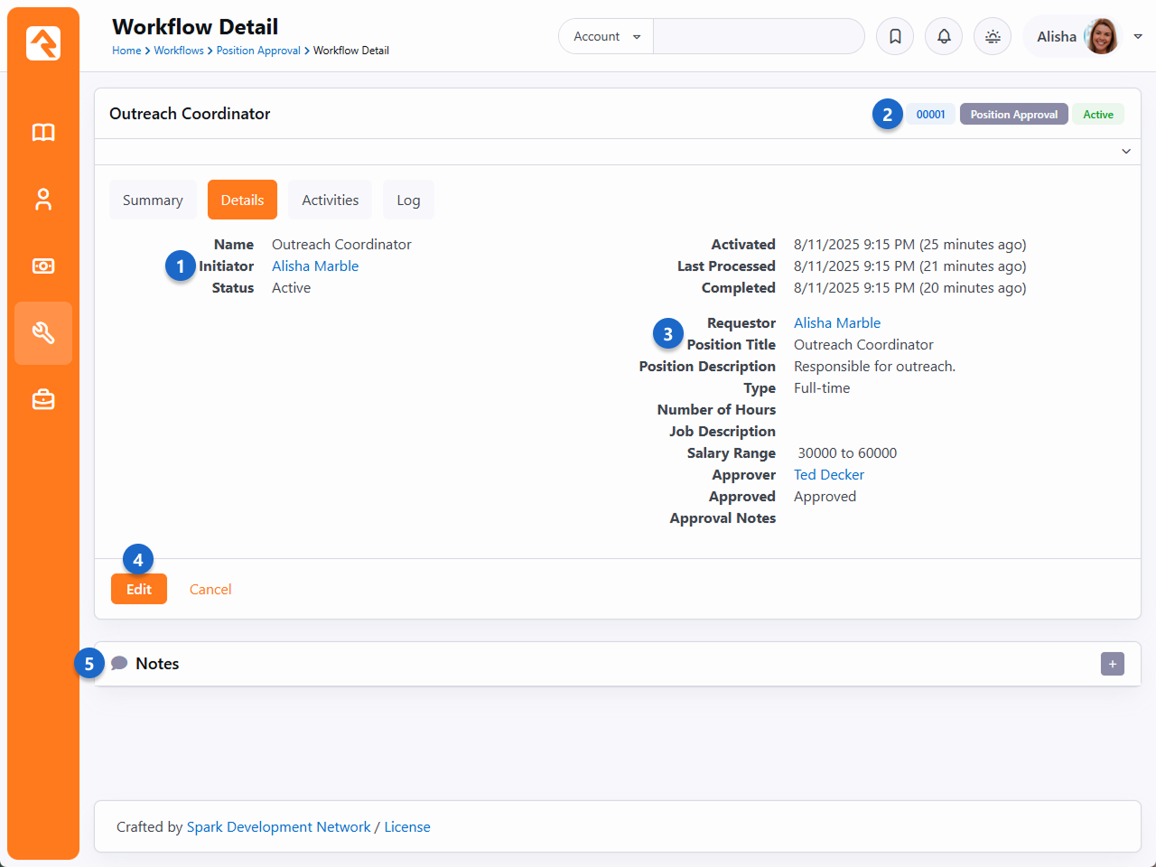 Workflow Details View