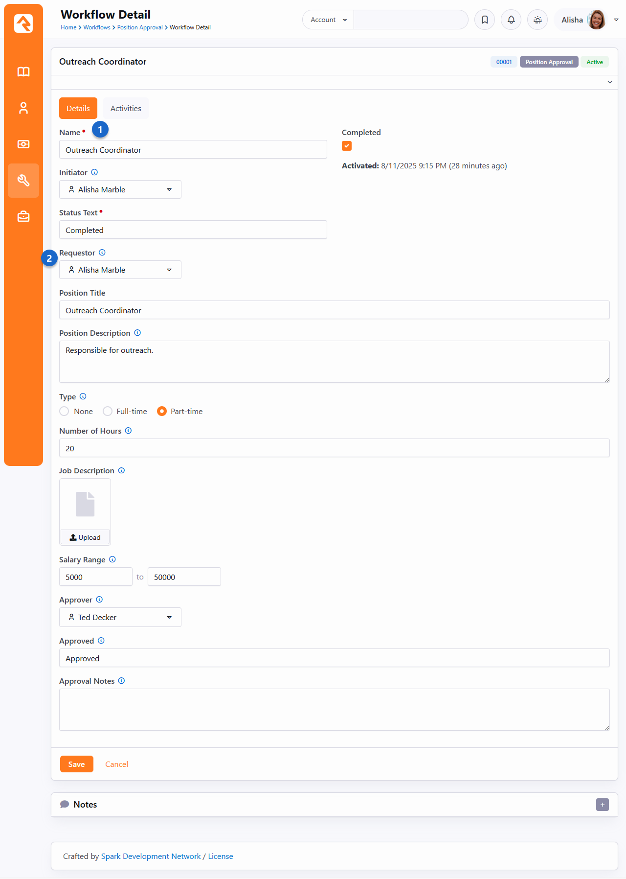 Workflow Details Edit
