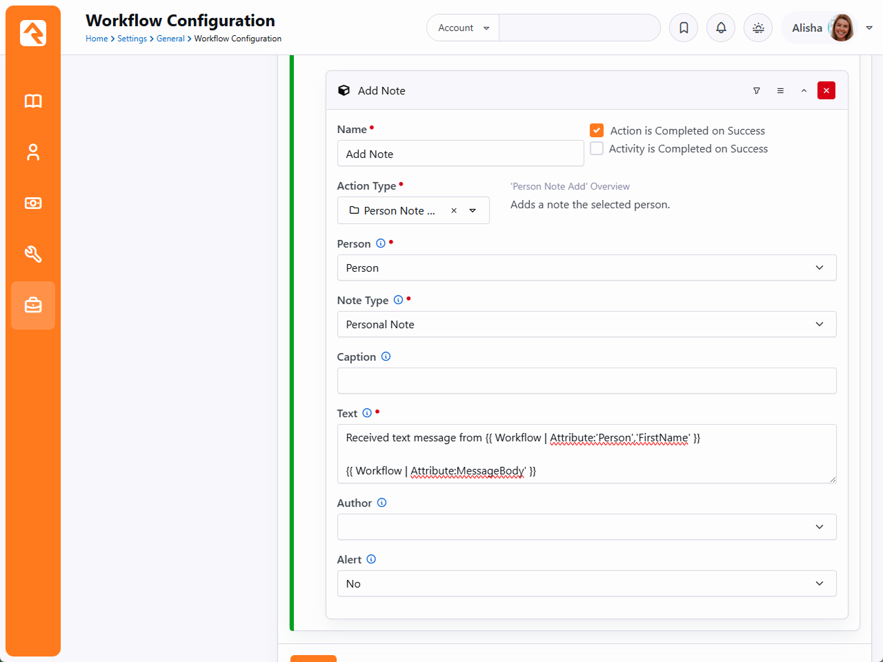 Example Workflow Action