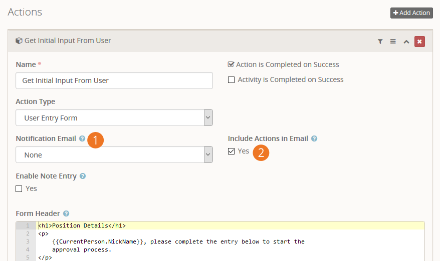 Entry Form Email