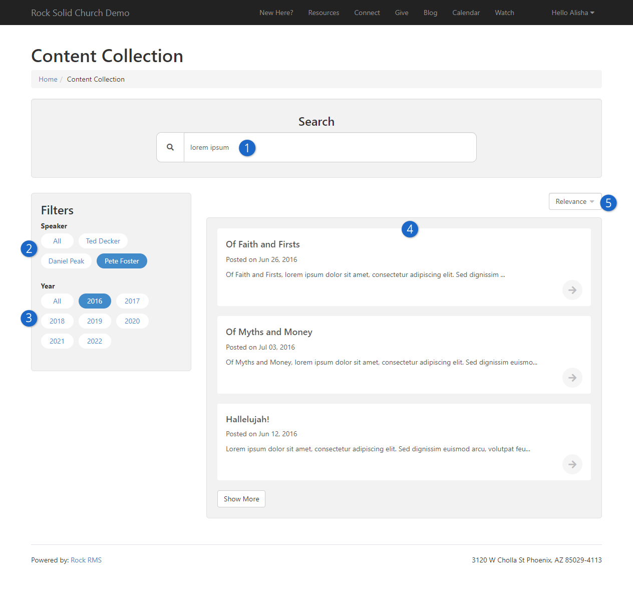 Content Collection View