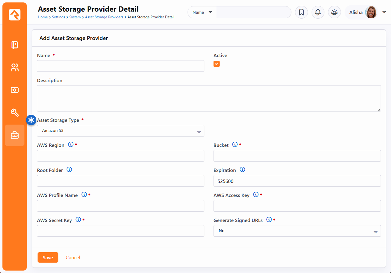 Asset Storage Provider - S3