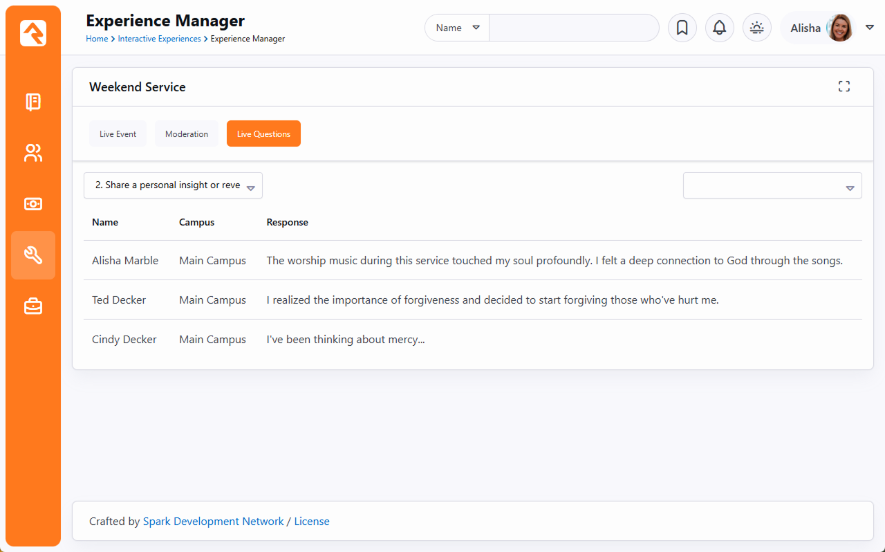 Experience Manager - Live Questions