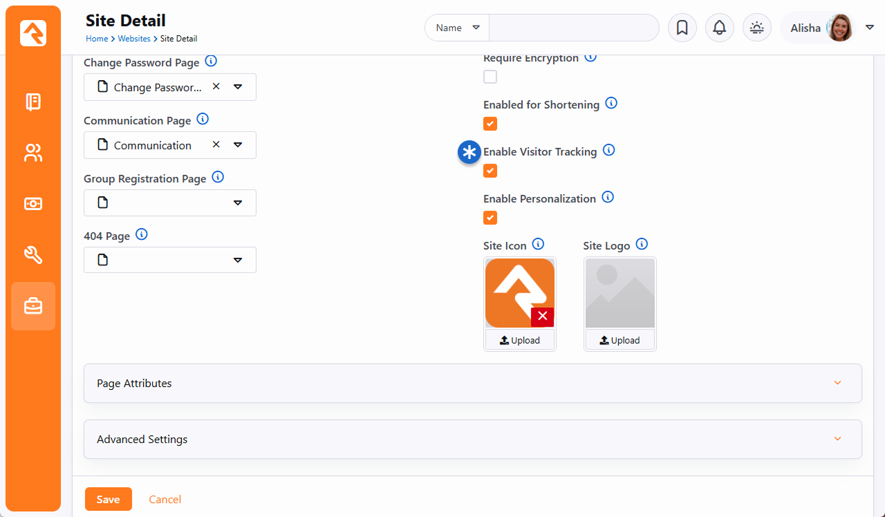 Enable Visitor Tracking