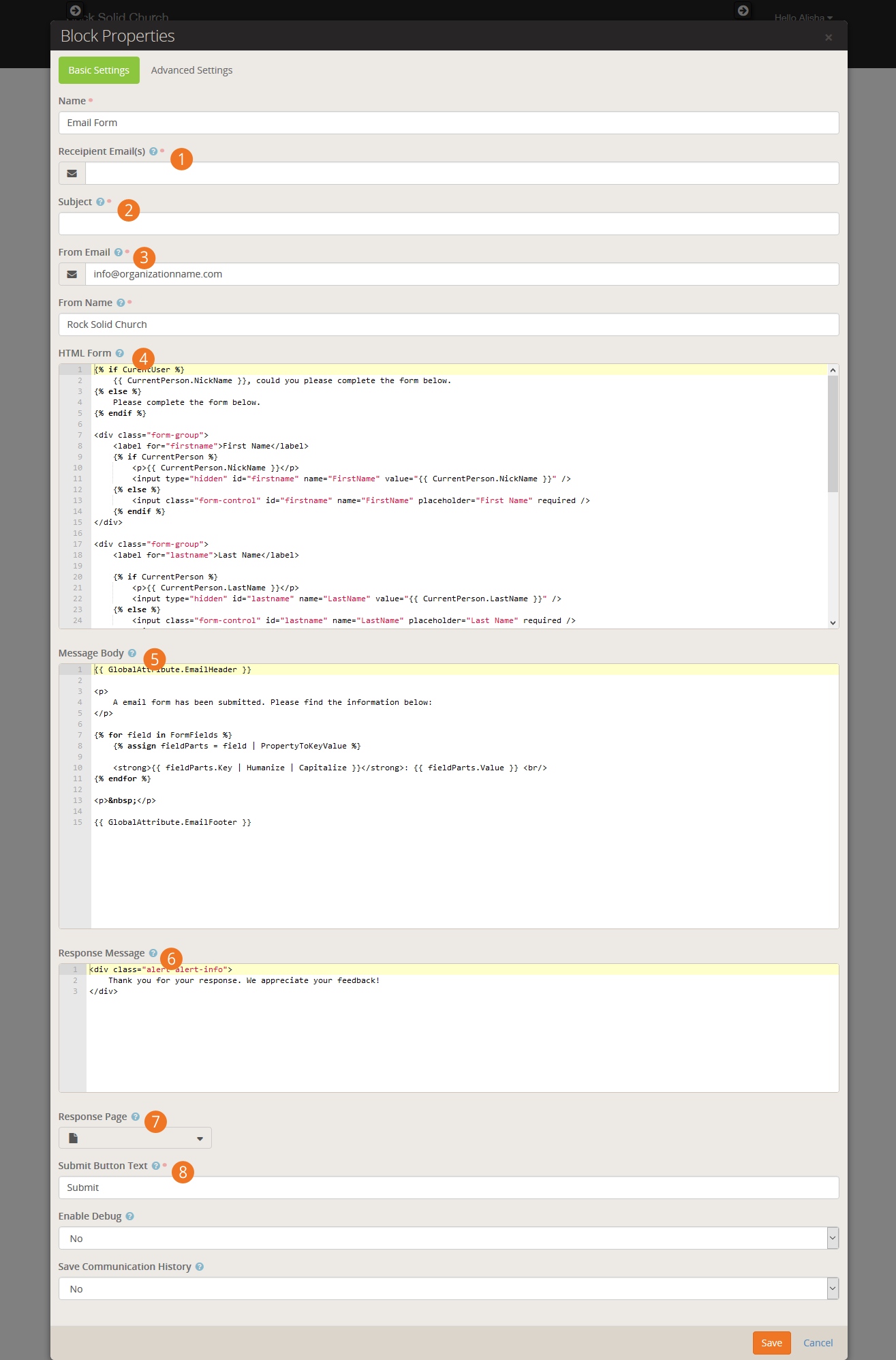 Email Form Block