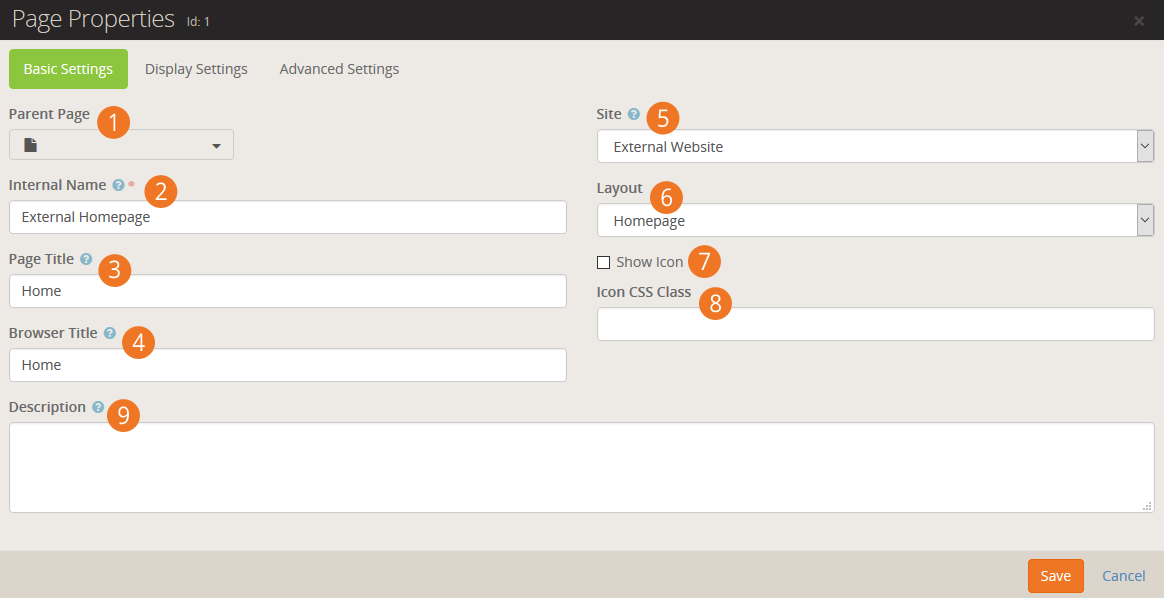 Page Settings Basic