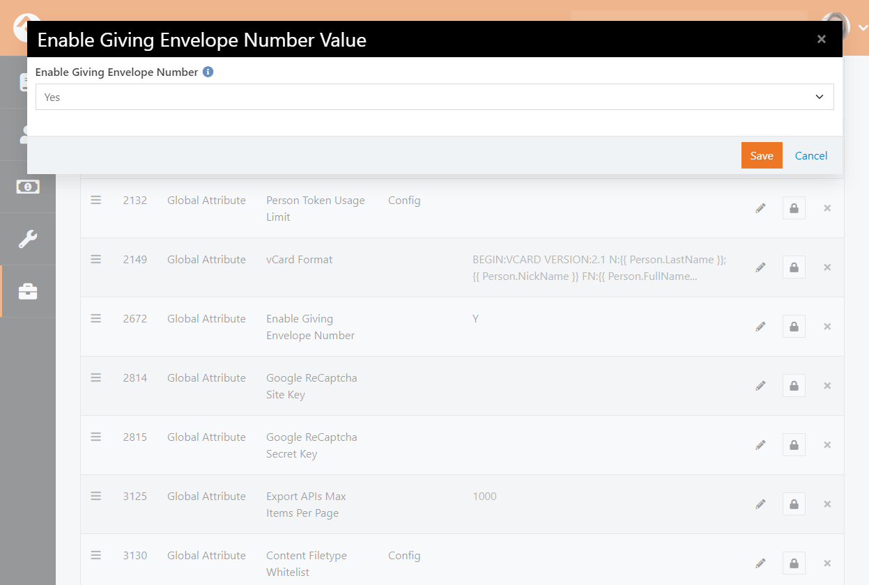 Enable Envelope Number Global Attribute
