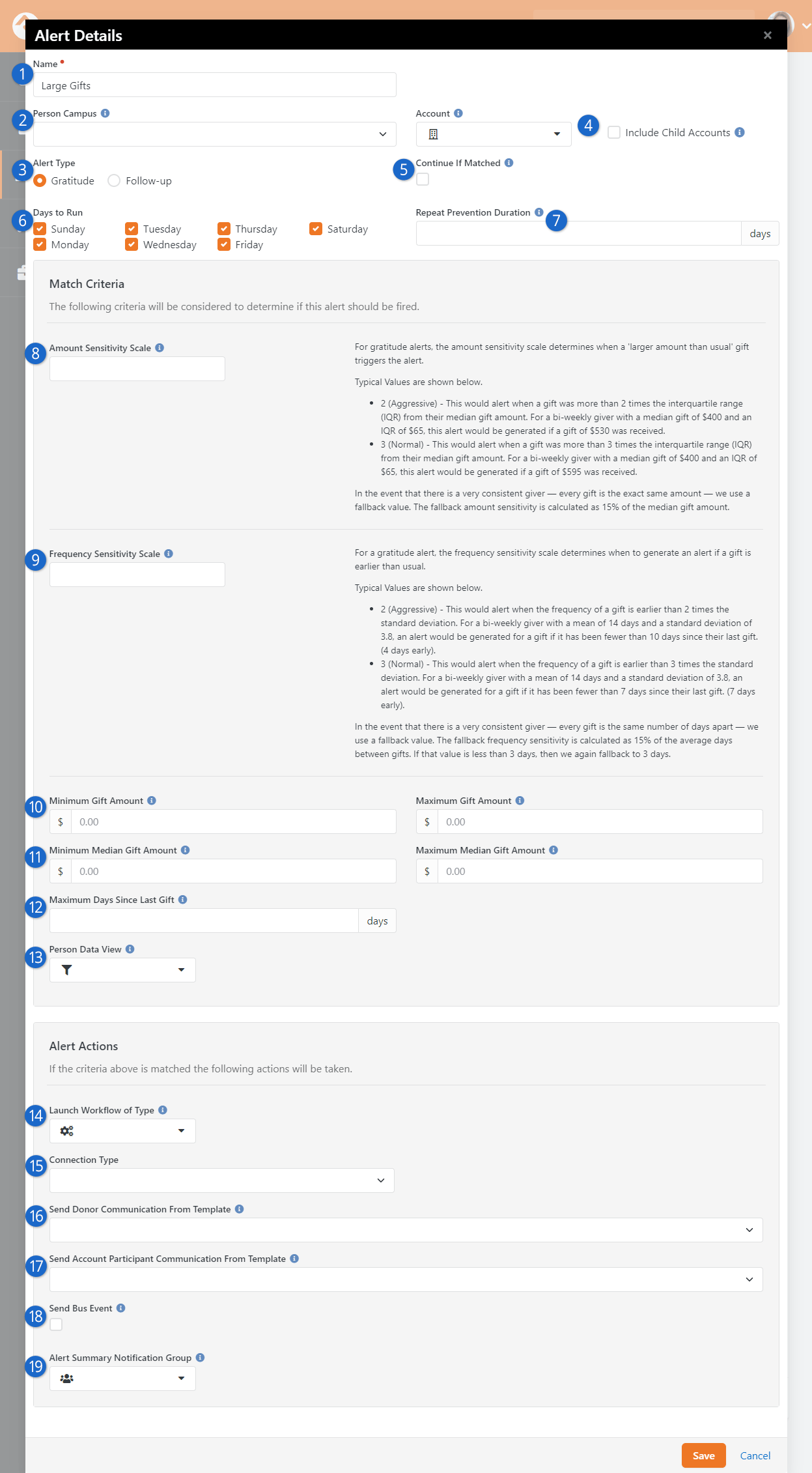 Giving Alerts Settings