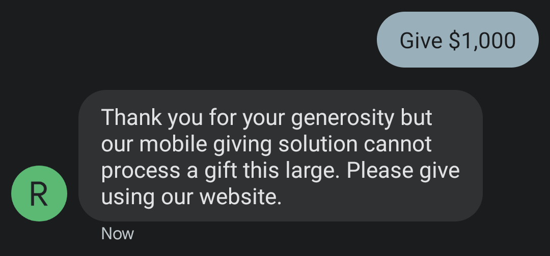 Max Amount Response
