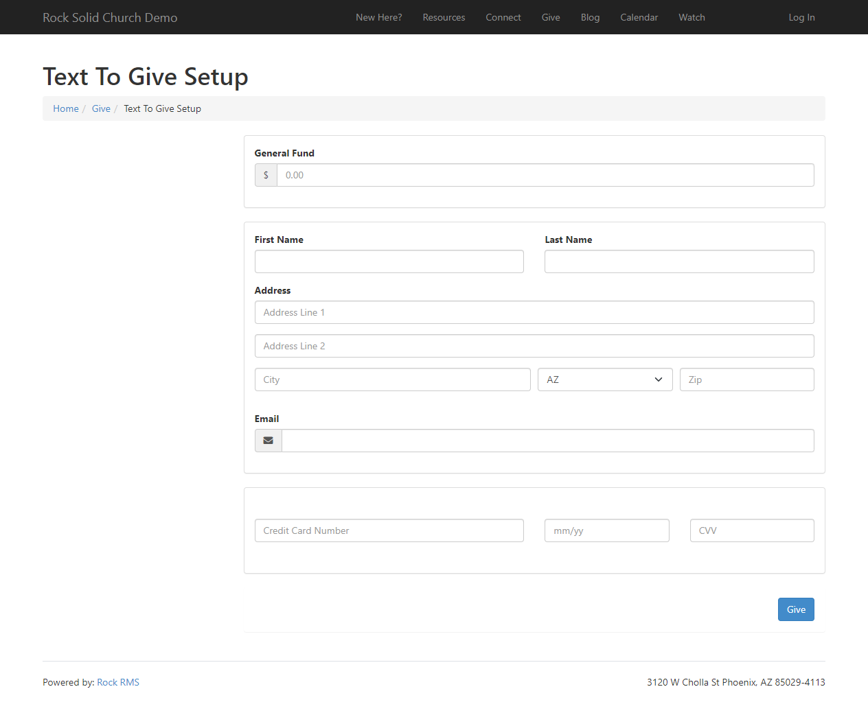 Text Giving Setup