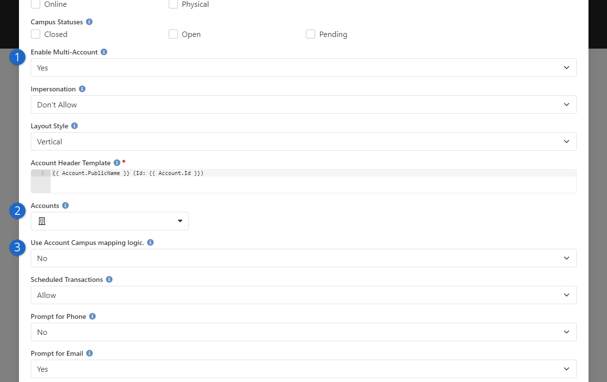 Utility Payment Entry Block Settings - 1