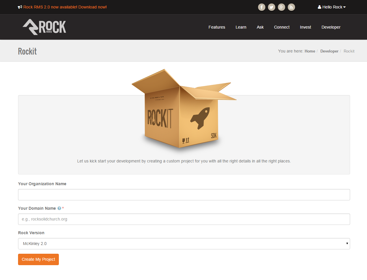 the Rockit SDK builder