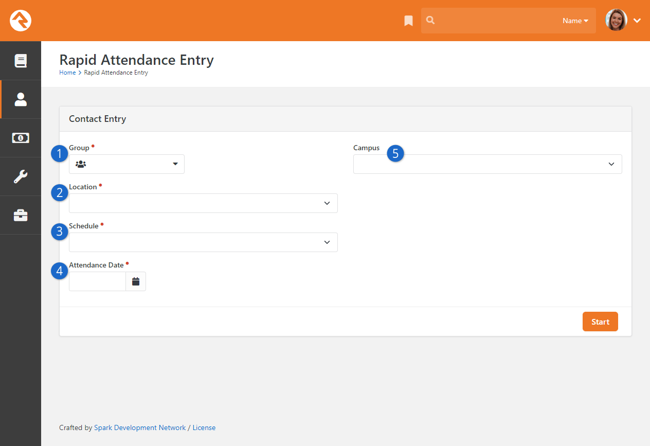 Rapid Attendance Entry Screen