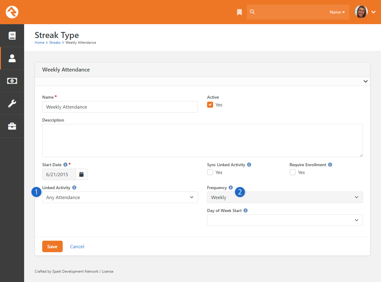 Streak Type Configuration