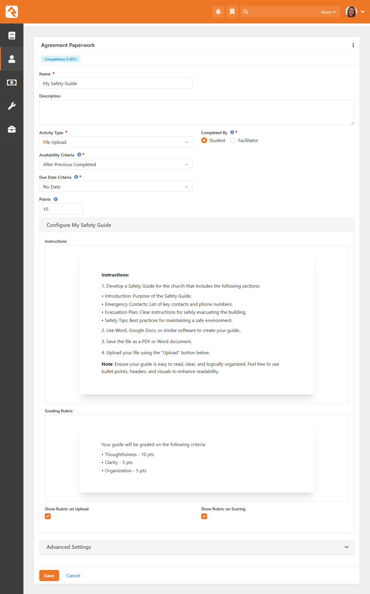 File Upload Activity Type