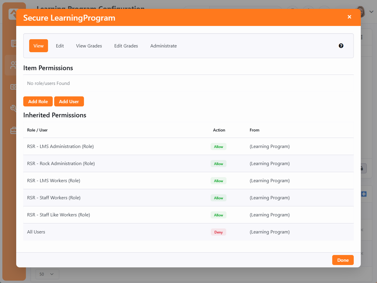 Learning Course Security