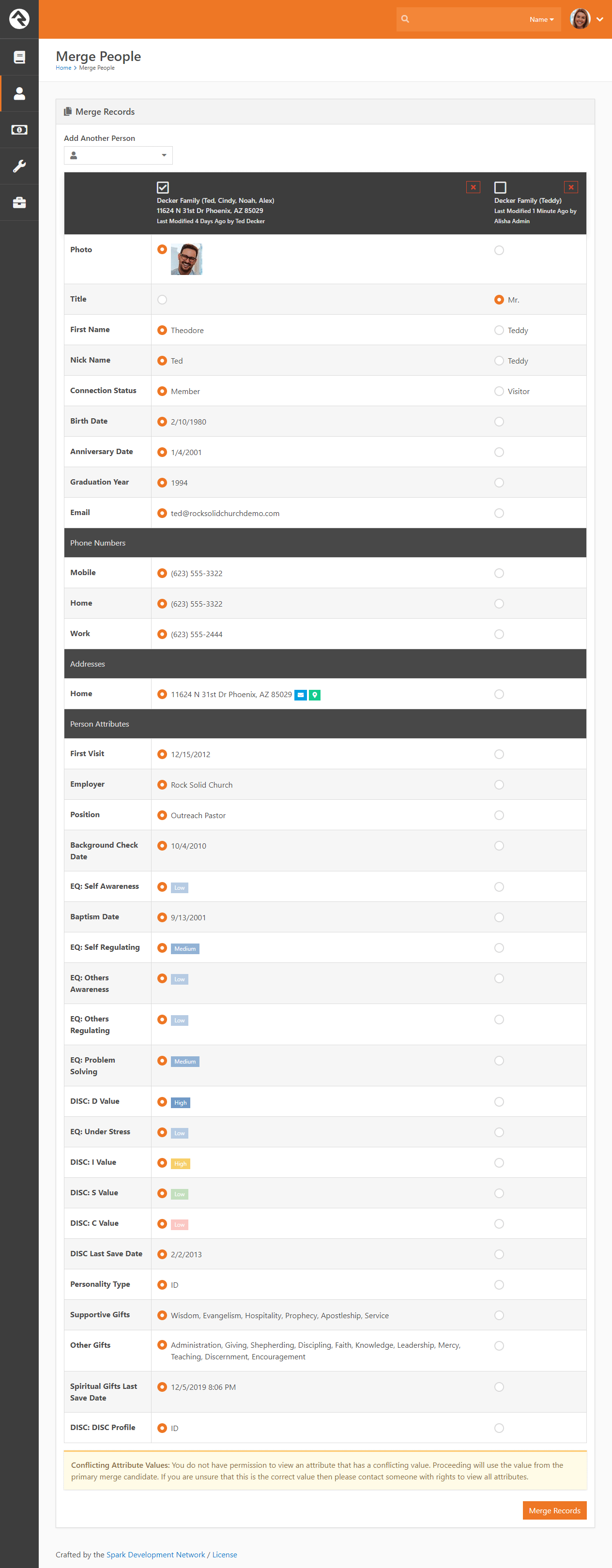Merge Screen