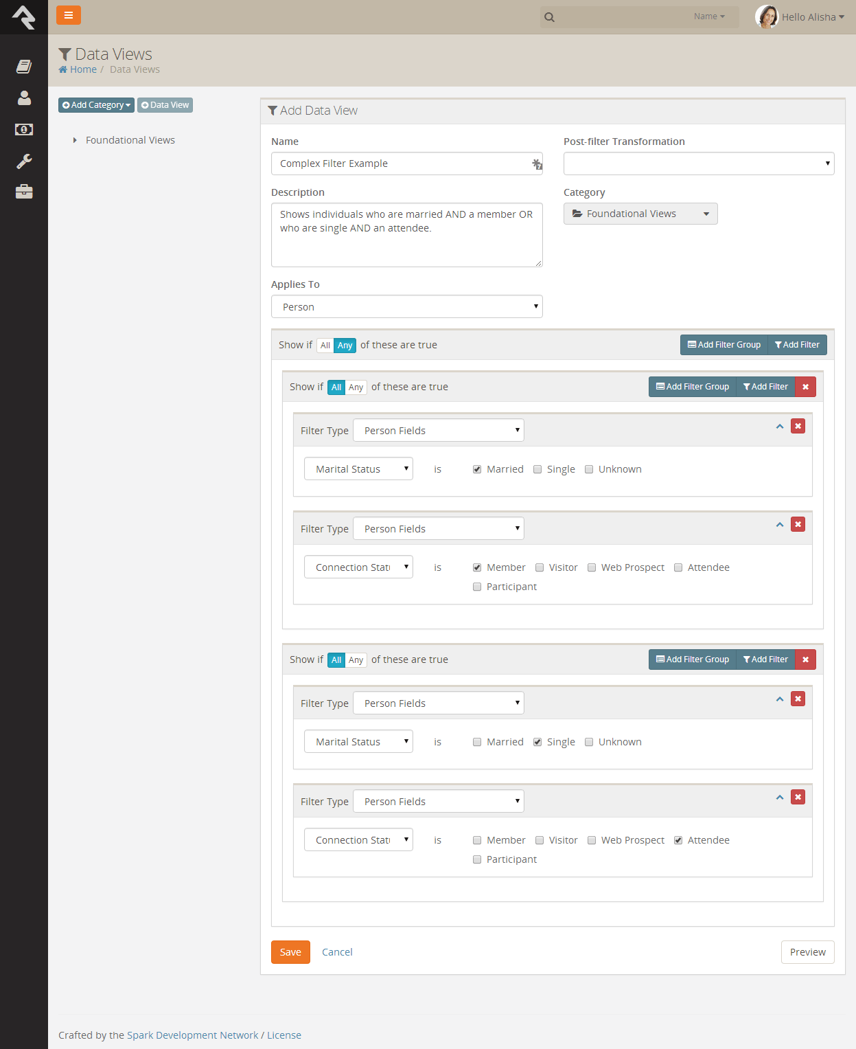 Filter Groups