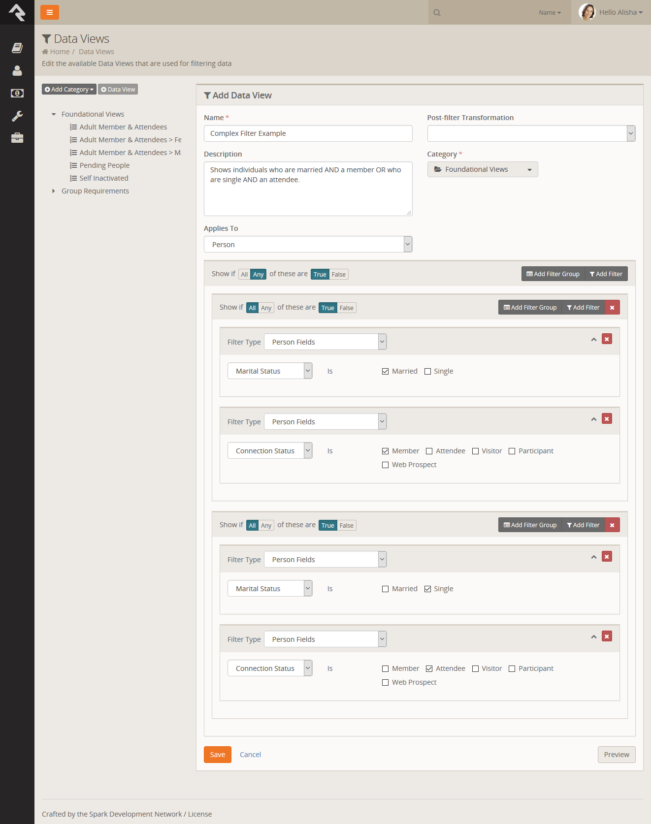 Filter Groups