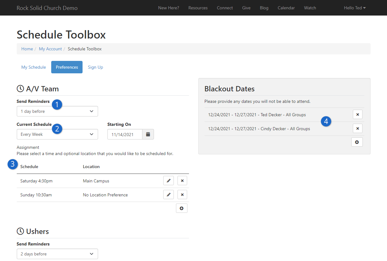 Schedule Toolbox - Preferences