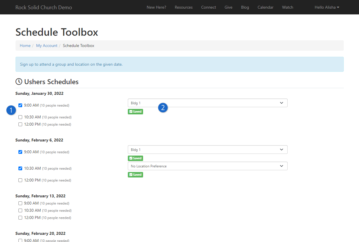 Schedule Toolbox - Sign-Up