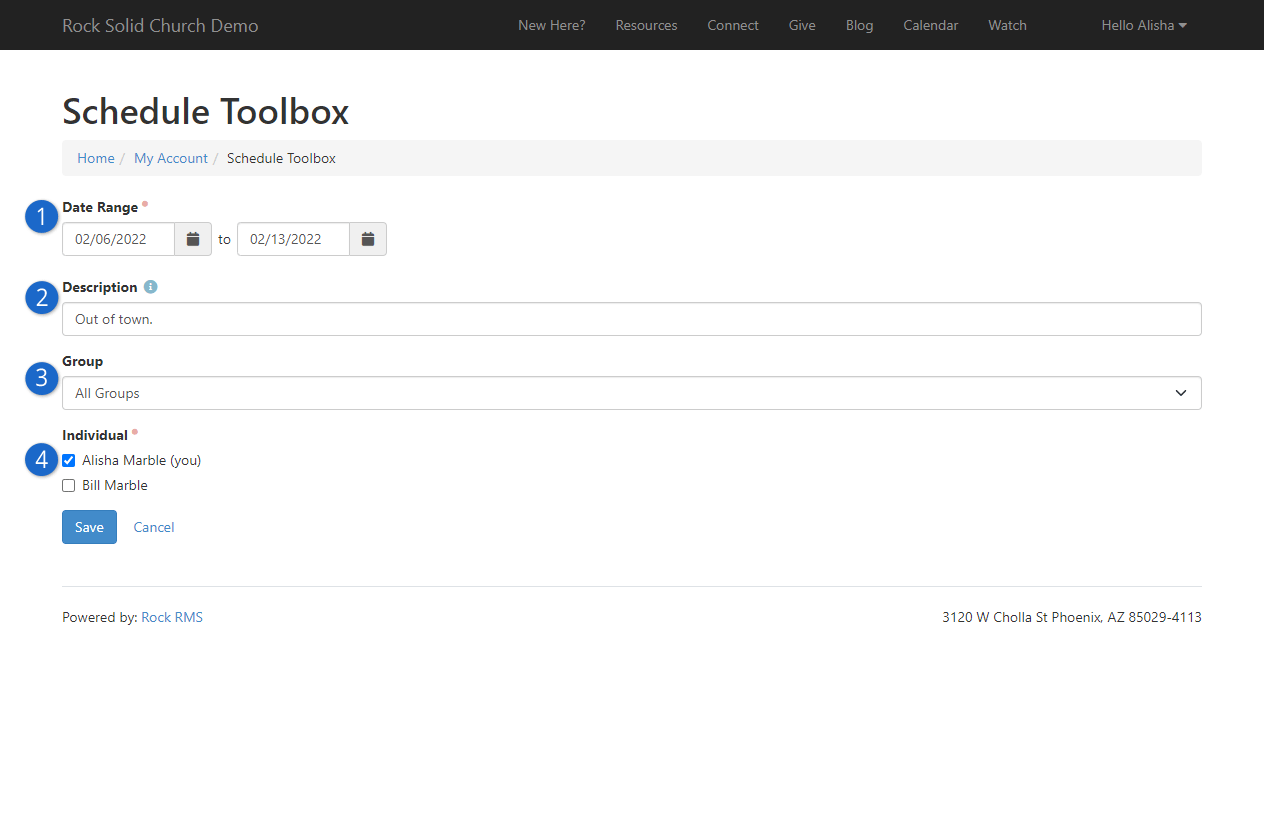 Schedule Toolbox - Unavailability
