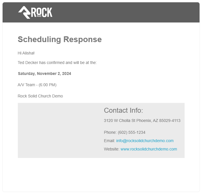 Scheduling Response