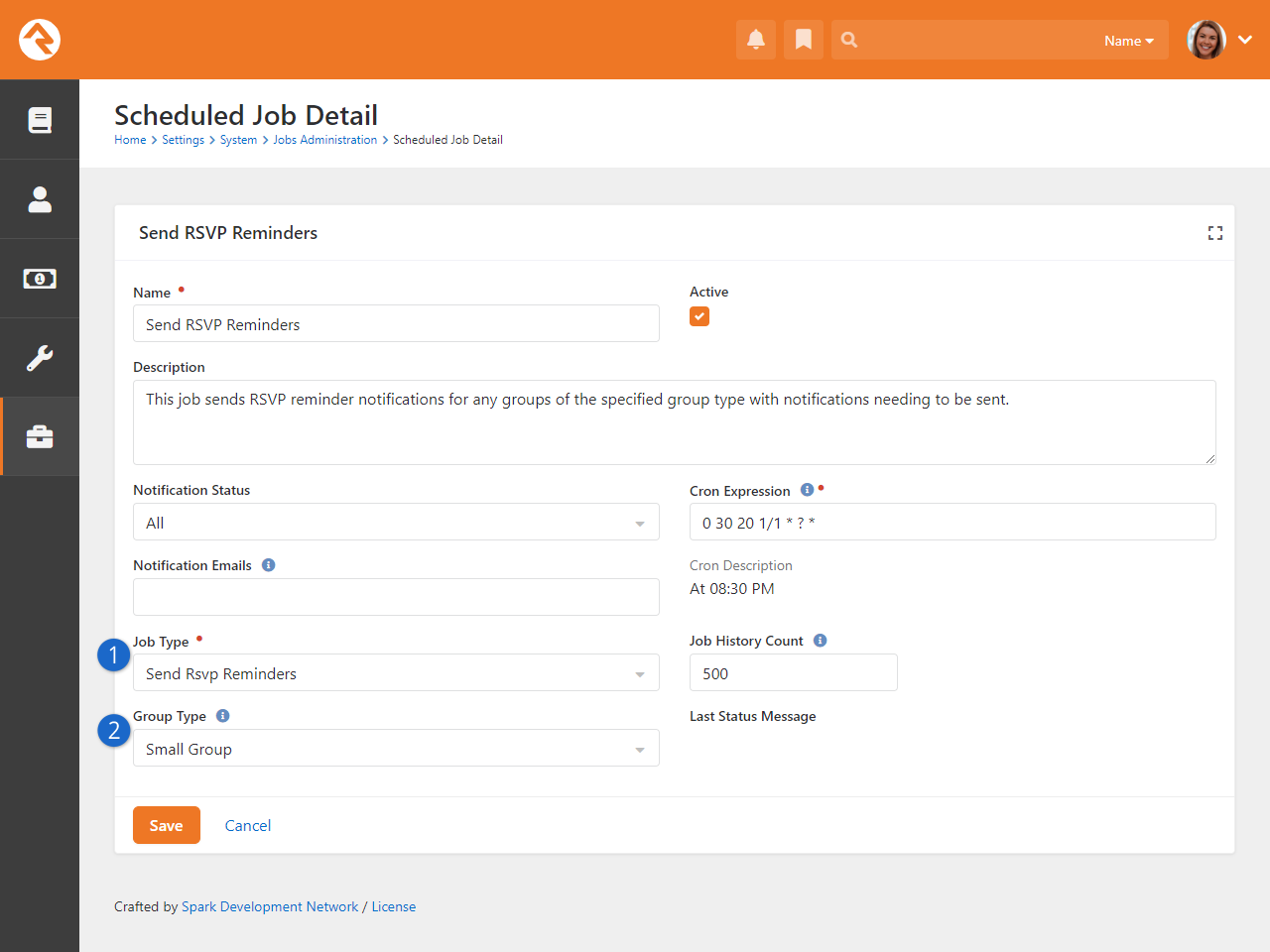 Group RSVP Reminders Job