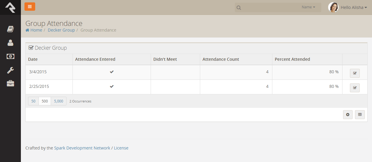 Group Attendance List