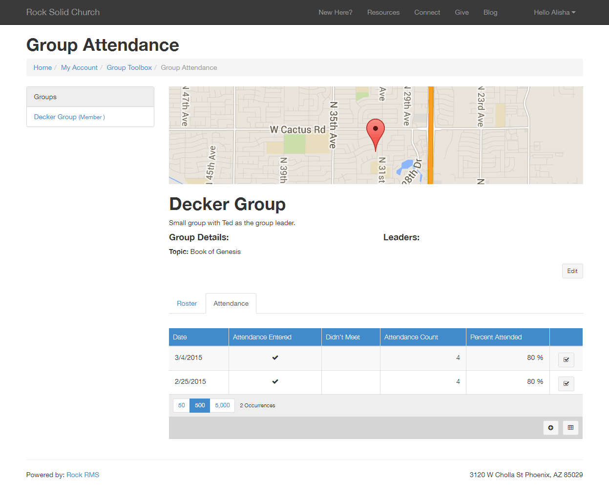Group Attendance List