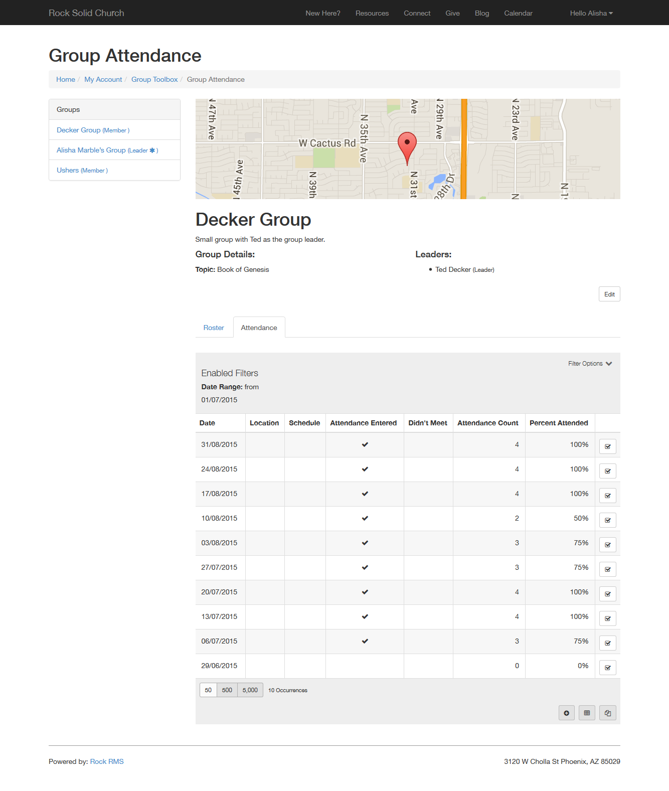 Group Attendance List