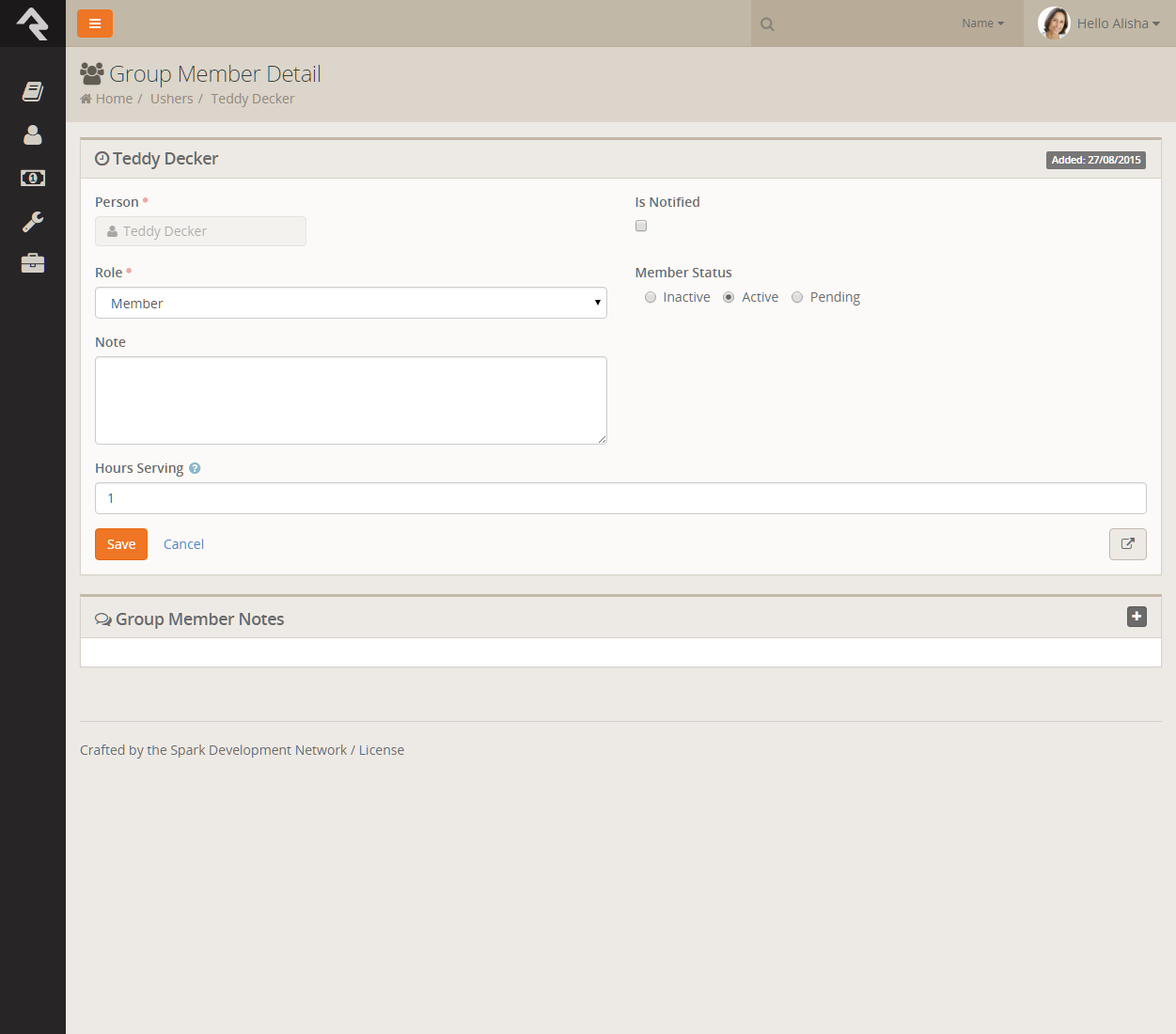 Editing a Group Member