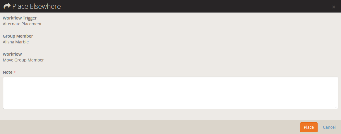 Configuring an Alternate Placement Note
