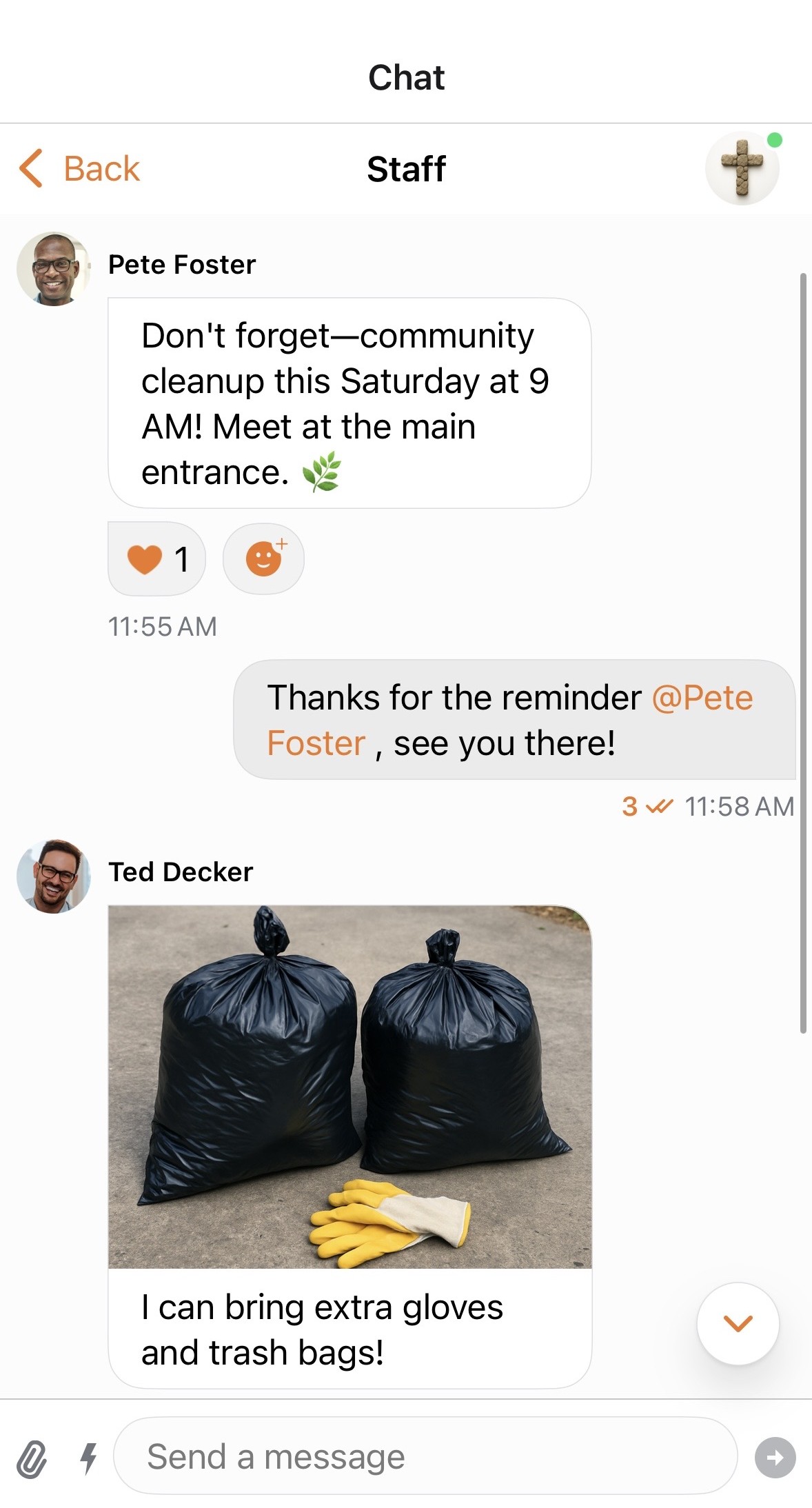 Rock Mobile Chat preview on mobile