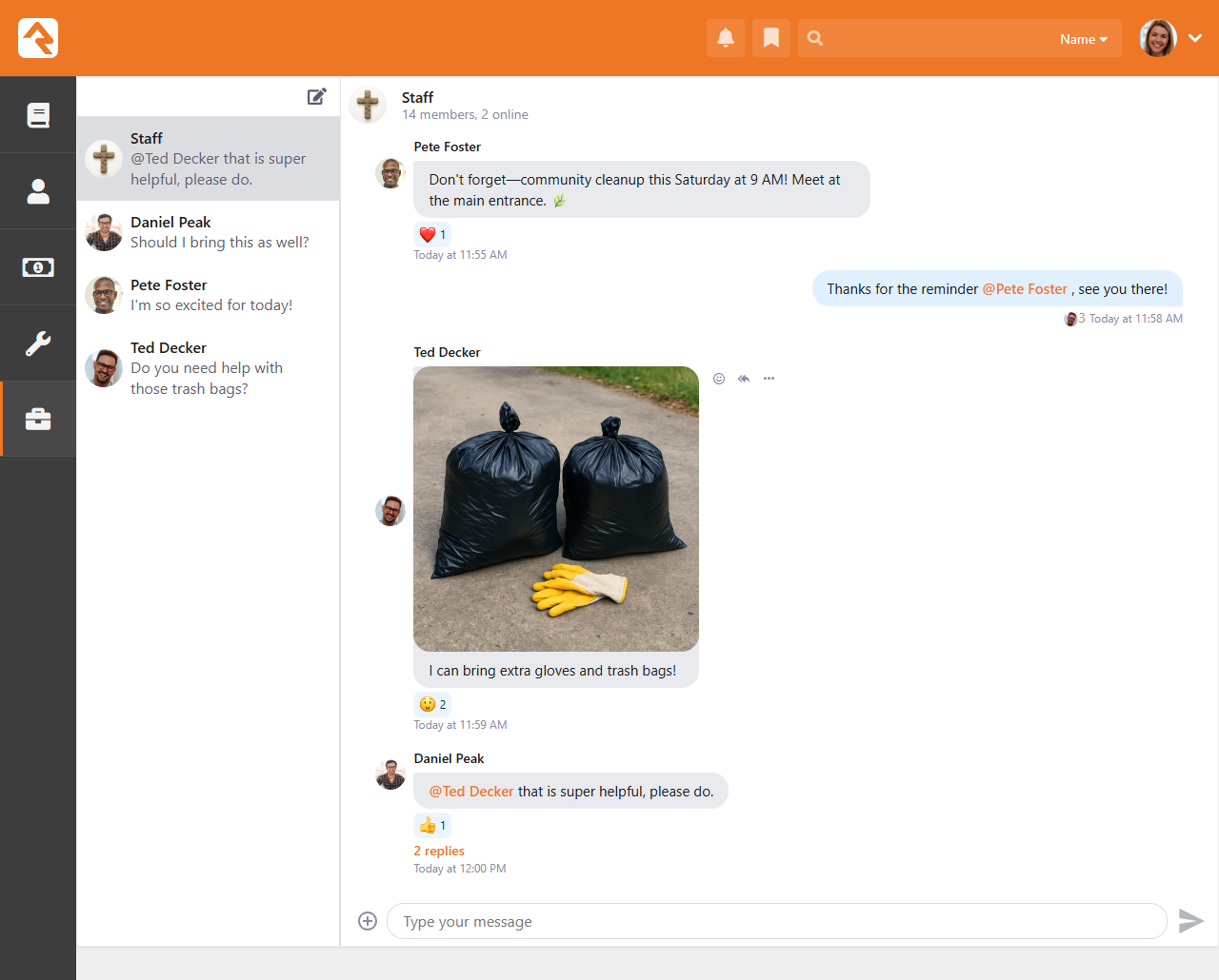 Web Chat block preview