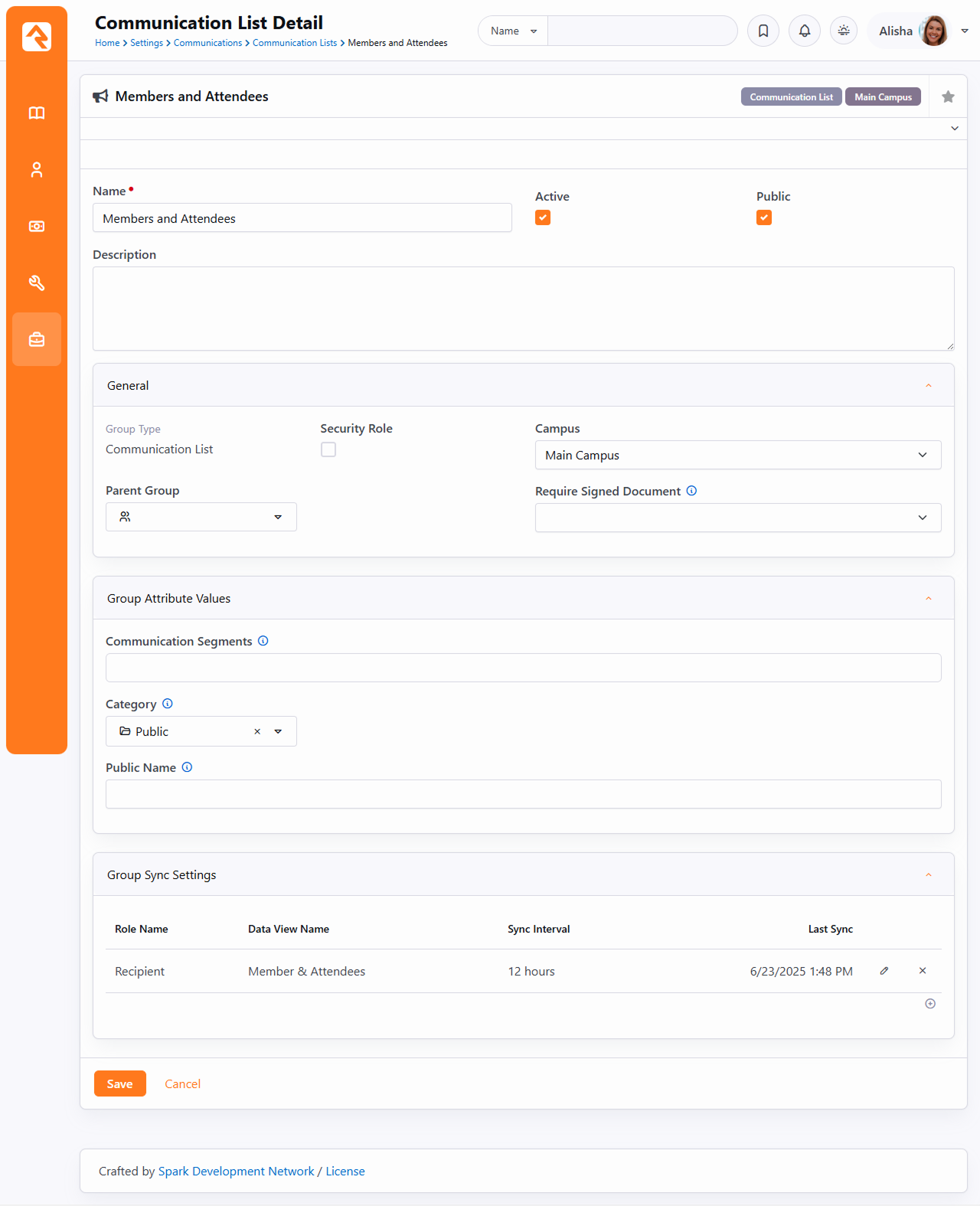 Communication List Add New
